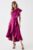 Coast Womens A-Line Dress Berry One Shoulder Sleeveless Midi Crepe Ruffle