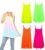 Ladies Cami Swing Mini Neon Summer Beach Dresses Sleeveless Thin Strap Vest Top