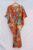 Orange Cotton Caftan Indian Handmade Paisley Printed Kaftan Beach Night Dresses