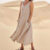 Womens Plain Cotton Linen Casual Sleeveless Dress Ladies Crew Neck Maxi Sundress