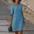 Cotton Short Linen Midi Dress Sundress Baggy Women’s Sleeve Ladies Solid V Neck