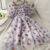 Women Girl Lolita Mesh Off Shoulder Dress Cute Strawberry Puff Sleeve Prom Gown