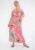 “SALE”  Pink+Tropical Floral Print Ruffle Off Shoulder Midi/Maxi Dress Size 8-16