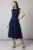 Principles Womens Formal Fit Flare Dress Navy Sleeveless Textured Woven