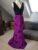 Alberto Makali Black Purple Maxi Evening Prom Party Occasion Dress Size 10