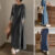 Womens Autumn Long Sleeve Jeans Sundress Plus Denim Maxi Shirt Dress Ladies 2025