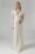 Coast Womens Maxi Dress Ecru V-Neck Long Sleeve Sequin Cowl Back Wedding Gown