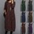 Women Kaftan Dress Crew Neck Maxi Dresses Ladies Elegant Long Sleeve Holiday