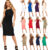 New Womens Sleeveless Strappy Plain High Neck Stretch Bodycon Ladies Midi Dress