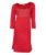 Ladies Red Mia Moda 3/4 Sleeve Studded Round Neck Evening Party Womens Dress.