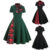 Womens Plaid Check Skater Dress Ladies Christmas Xmas Party Swing Fancy Dress