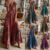 Women’s DENIM Dress Summer Button V Neck Long Maxi Split Dresses Plus SIZE 6-24