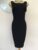 💕KAREN MILLEN – 12 UK – STUNNING BLACK CREPE RUFFLE PENCIL DRESS – EXCELLENT