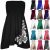 Women Floral Glitter Swing Dress Ladies Strapless Bandeau Boobtube Sheering Top