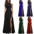 Womens Formal Summer Dress Zip Maxi Evening Party Prom Halter Neck Split Dresses