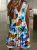 PLUS SIZE 18 20 MULTICOLOUR BUTTERFLY A LINE DRESS STRETCH CROCHET V NECK