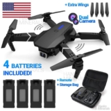 Drone 2026 4K HD Dual Camera WiFi FPV RC Foldable Quadcopter + 4 Batteries