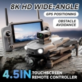 8K GPS FPV Drone,Touch Screen Remote,5G Video,Dual Batteries,Auto Return Home
