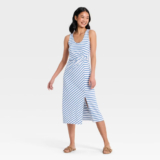 Women Tie-Front Twist Midi Dress – A New Day