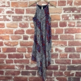INC Dress Womens Multicolor Medium Boho Floral Asymmetric Casual Halter Sundress