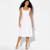 Women Button-Front Midi A-Line Dress – Wild Fable