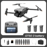 6K GT5 Foldable Drone Dual Camera RC Quadcopter LCD Remote 3 Batteries