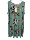 ACTCAT Floral Sleeveless Swing Dress Turquoise Botanical with Pockets NWT 2XL