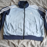 adidas Men’s Track Jacket Full Zip Stand-Up Collar Blue/Navy/White L
