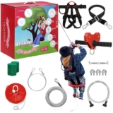 EDOSTORY 120 Feet Backyard Zip Line Kit for Kids and Adults up to 330 lb | Stain