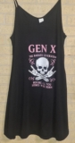 Gen X Badass Generation Dress Black Graphic Tank Dress With Pockets Size XL