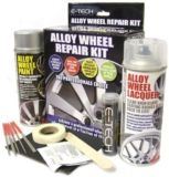E-Tech Car Alloy Wheel Refurbishment Repair Paint Lacquer Putty Full Kit- Silver