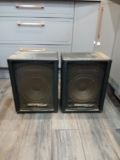STAR FIRE MODEL 100 PA  SPEAKERS, 8″ WOOFERS, WITH BANNA PLUGS,GOOD SOUND