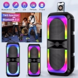 Portable Bluetooth Speaker Sub woofer Heavy Bass Sound System Party & Mic