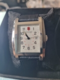 UNISEX VICTORINOX OFFICERS CALANDAR WATCH ON BLACK LEATHER. BOXED.