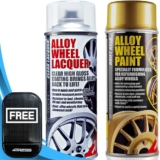 GOLD Car Alloy Wheel Spray Paint & Lacquer Refurbishment E-TECH 400ml Cans. +M