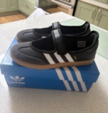 Mary jane adidas Samba Hook & Loop Low Top Trainers UK5.5 Black White Gum