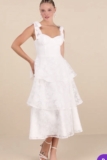 Lulus Women’s Glamorous Sweetie White Burnout Tie-StrapBustier Midi  S NWT