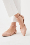 Dorothy Perkins Womens Flats Blush Faux Suede Open Back Casual Party