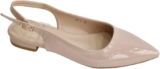 Women’s Patent Slingback Flats Shoes, Pointed Toe, Low Heel