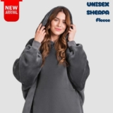 Women Extra Long Fleece Hoodie Blanket Teddy Bear Cosy Warm Long Hood Sweatshirt