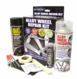 BLACK E-Tech Car Alloy Wheel Refurbishment Full Repair Kit Paint Lacquer Putty