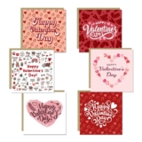 Happy Valentines Day Card Set of 6 Greetings Cards Friends Family Kids Him Her