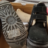 UGG Neumel Platform Kids Suede Hook & Loop Boots Black UK 4 EU 37 US 5