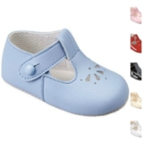 Baby Soft Sole Pram Shoes Pre-walkers Girls Boys White, British Made, Was £14.99