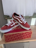 VANS Filmore Decon Suede/Canvas Red/White Low Top Lace Up Trainers UK 9