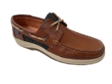 Mens Brown Leather Deck Boat Shoe Size 9, 10, 11, 12, 13