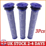 3 Pack Filter For Dyson V6 V7 V8 DC58 59 Washable Pre Motor Filter Animal Vacuum