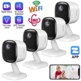 4X 1080P HD Wireless WiFi CCTV Indoor Security Camera Home CAM Night Vision 360°