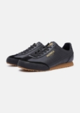 Patrick Villan Mens Trainers Casual Shoes Black Leather 80s Retro Design