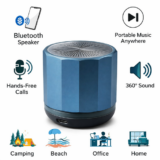 Portable Bluetooth Speaker Blue – Mini Wireless 360° Sound Hands-Free Calls